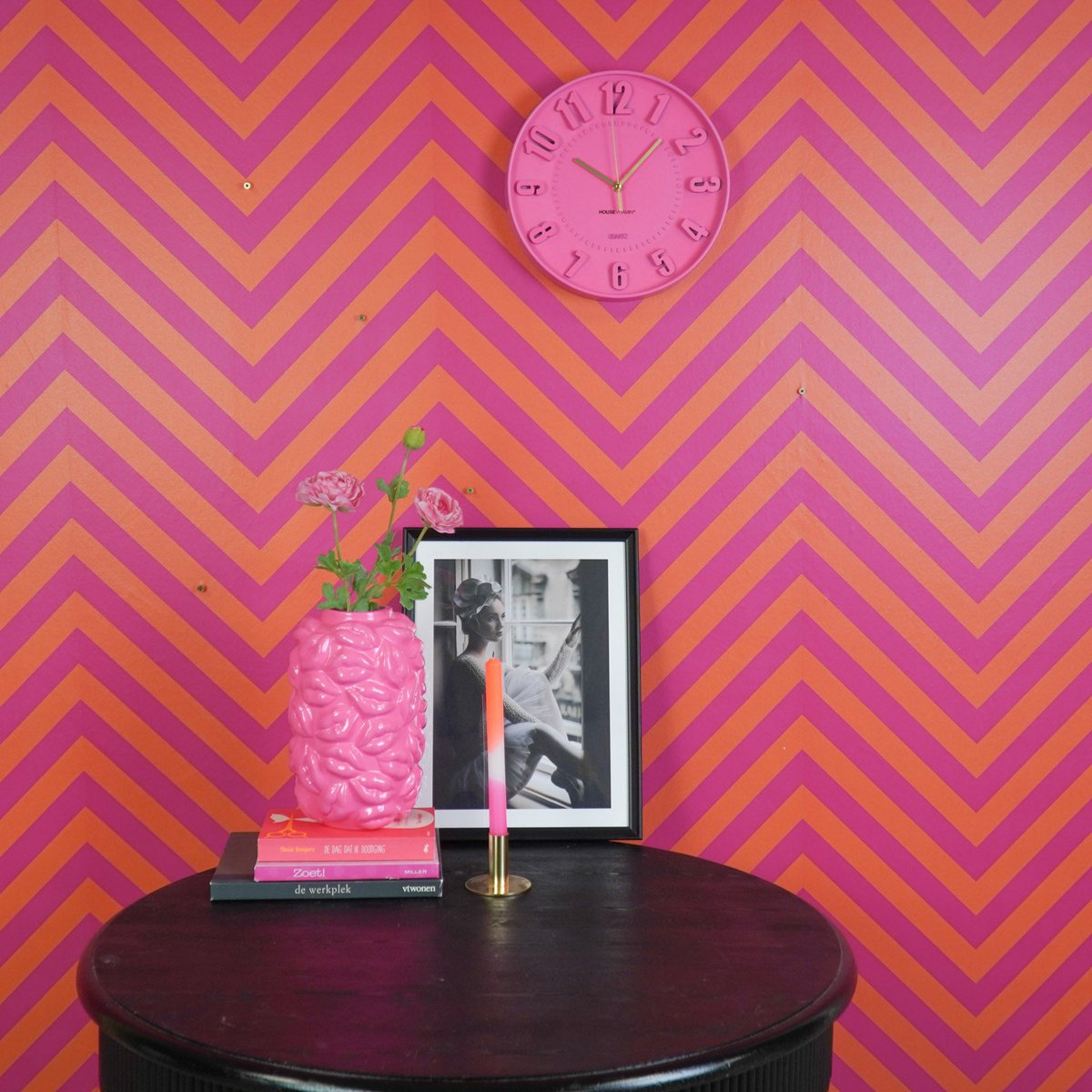 Wandklok - neon roze - 30x30x4cm 6 Wandklok - neon roze - 30x30x4cm