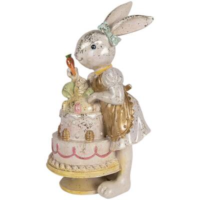 Konijn met taart - 20x15x36 cm - Clayre & Eef