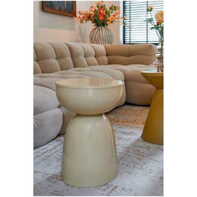 Bijzettafel - Elliott - Beige - H45xD32cm