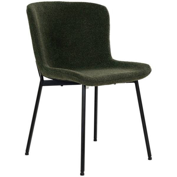 Maceda Eetkamerstoel - Donkergroen Bouclé - Set van 2