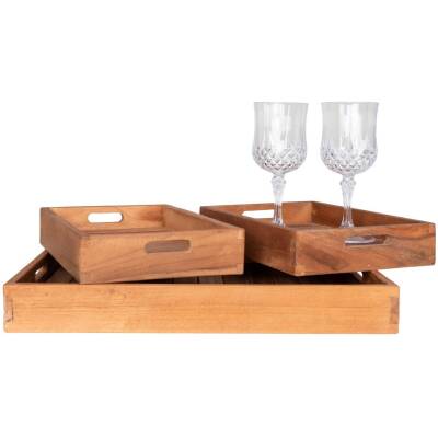 House Nordic - Faro Dienblad - Teak - Set van 3
