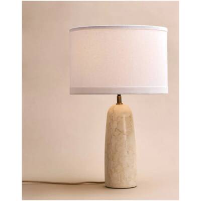 Tavellio - Charlotte marmeren tafellamp met Katoenen Kap