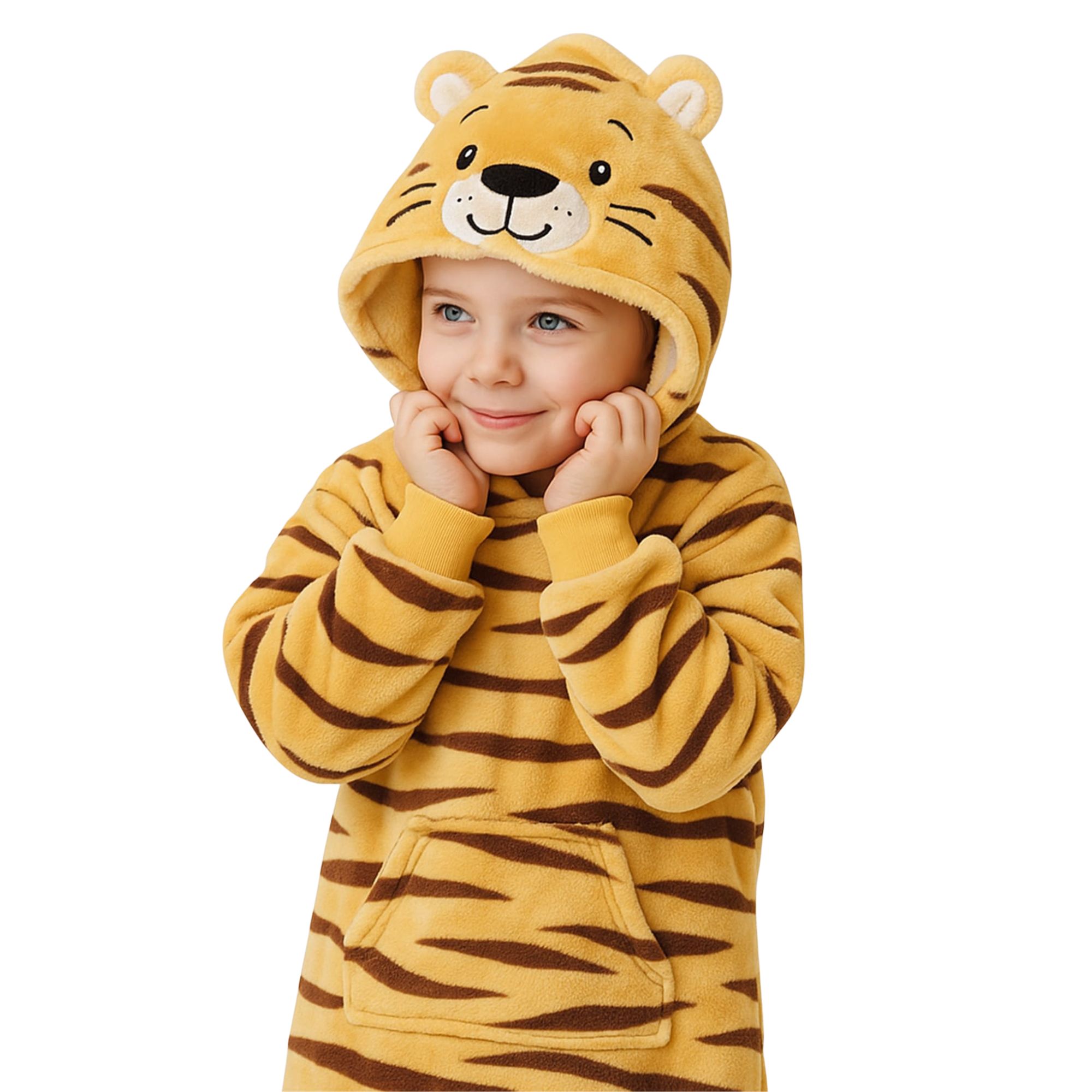 Textino - Tijger - Hoodie Plaid kind 1 Textino - Tijger - Hoodie Plaid kind