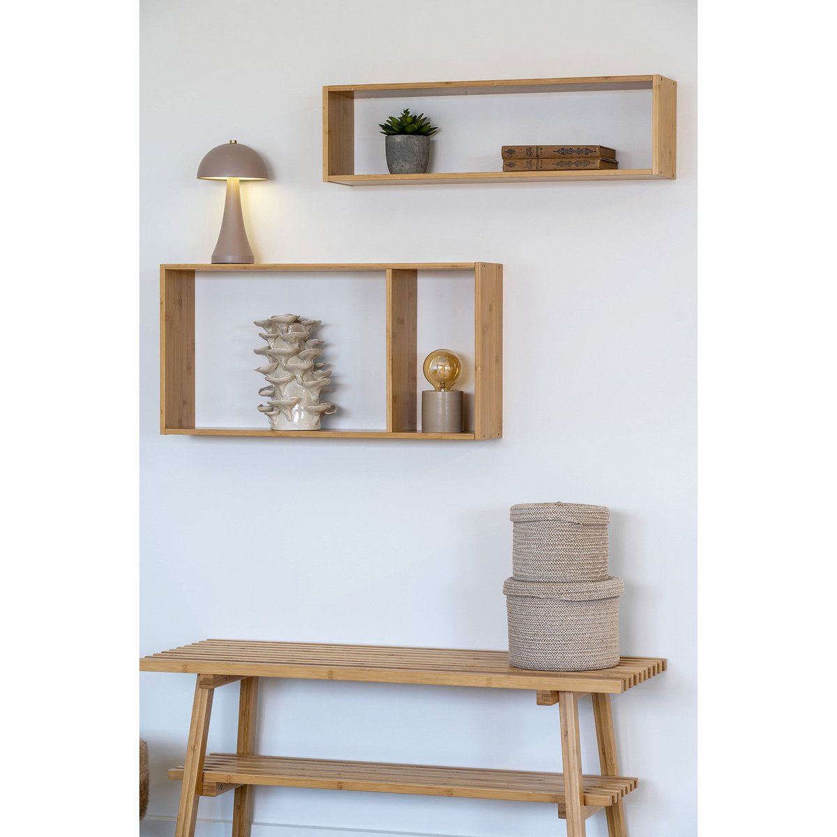 Ember Wandplank - Bamboe - 70x15x19,5cm - House Nordic 2 Ember Wandplank - Bamboe - 70x15x19,5cm - House Nordic
