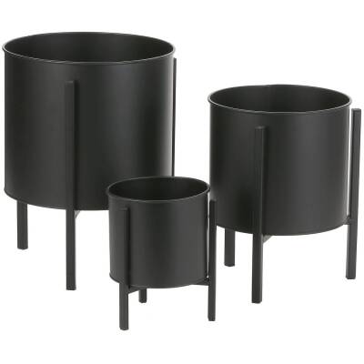 Jessy Bloempot - zwart - Set van 3 - Mica Decorations