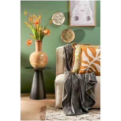 Plaid Famke - Antraciet - L180xB130cm - Mica Decorations