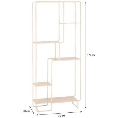 Jules Open kast – Metaal – L76 x B30 x H178 cm – Lichtbruin