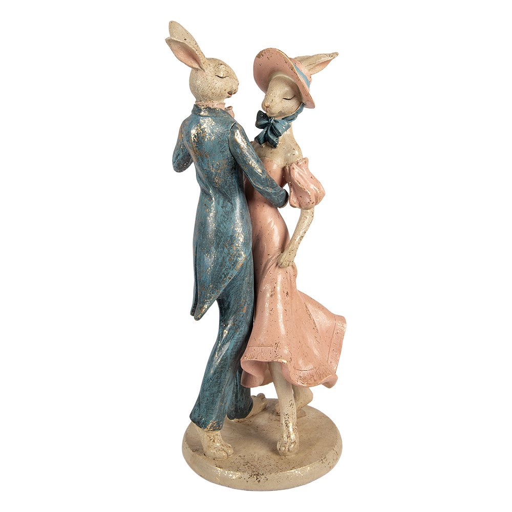 Dansende konijnen - 20x18x47 cm - Clayre & Eef 2 Dansende konijnen - 20x18x47 cm - Clayre & Eef