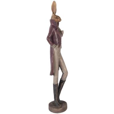 Decoratie Konijn - Goudkleurig Kunststof - 16x14x75 cm - Clayre and Eef