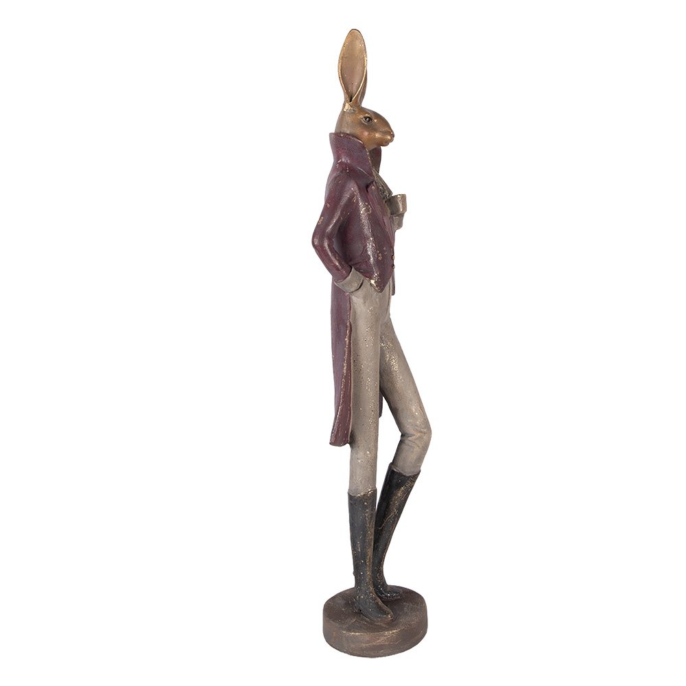 Decoratie Konijn - Goudkleurig Kunststof - 16x14x75 cm - Clayre and Eef 4 Decoratie Konijn - Goudkleurig Kunststof - 16x14x75 cm - Clayre and Eef