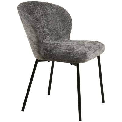Roanne eetkamerstoel grijs – zwarte poten - set van 2 - House Nordic