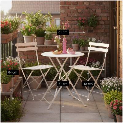 Mica Decorations - bistroset Laurence - Wit - set van 3