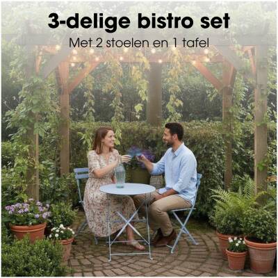 Mica Decorations - bistroset Laurence - Lichtblauw - set van 3