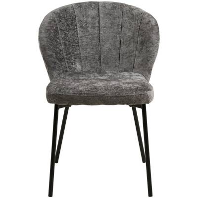 Roanne eetkamerstoel grijs – zwarte poten - set van 2 - House Nordic