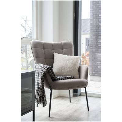 House Nordic - Plaid - zijruit zwart/beige - 130x180cm