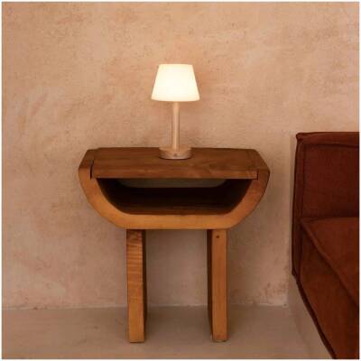 Zoe Lichtbruine Houten Oplaadbare Tafellamp - tot 80 uur