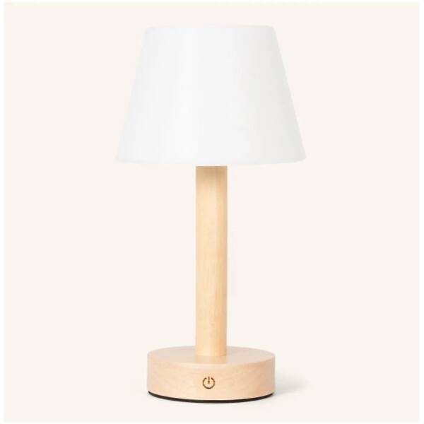 Verlichting 6 Zoe Lichtbruine Houten Oplaadbare Tafellamp - tot 80 uur