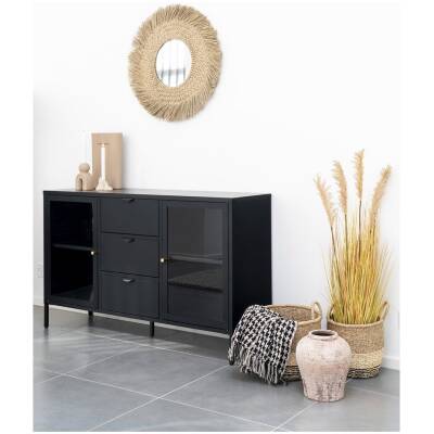 House Nordic - Plaid - zijruit zwart/beige - 130x180cm