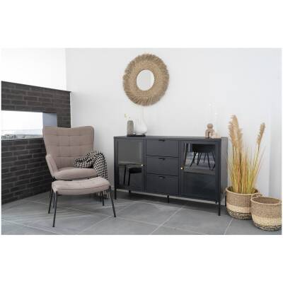 House Nordic - Plaid - zijruit zwart/beige - 130x180cm