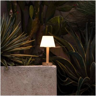 Zoe Lichtbruine Houten Oplaadbare Tafellamp - tot 80 uur