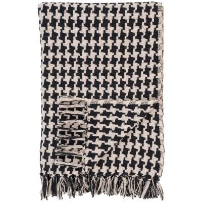 House Nordic - Plaid - zijruit zwart/beige - 130x180cm