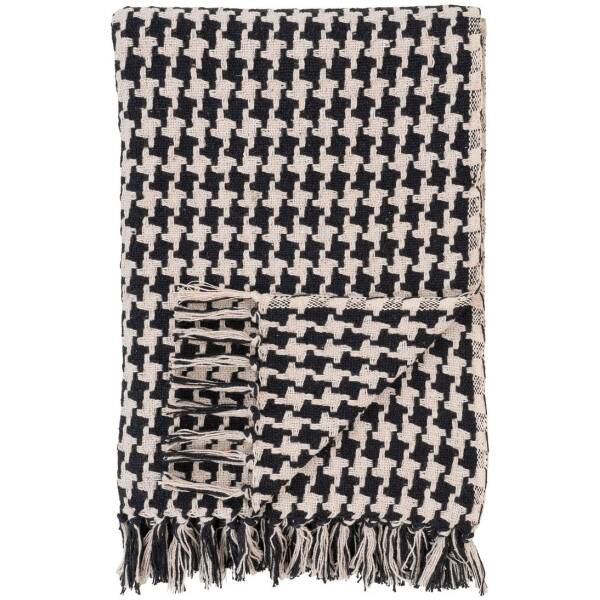 House Nordic - Plaid - zijruit zwart/beige - 130x180cm