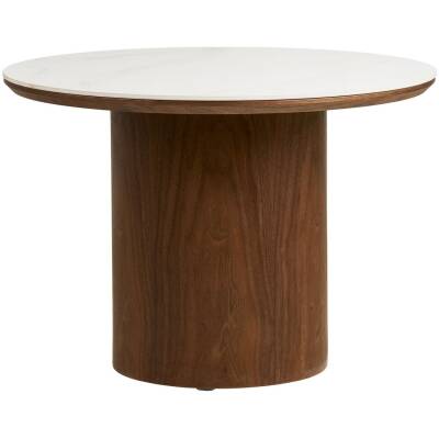 Noli salontafel wit en donkerbruin - Ø 60 cm - House Nordic