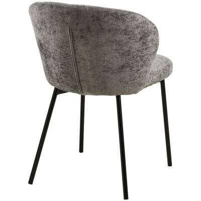 Roanne eetkamerstoel grijs – zwarte poten - set van 2 - House Nordic