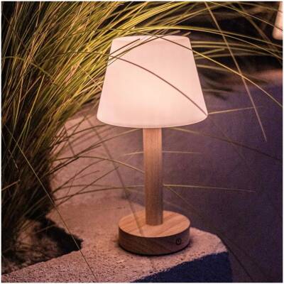 Zoe Lichtbruine Houten Oplaadbare Tafellamp - tot 80 uur