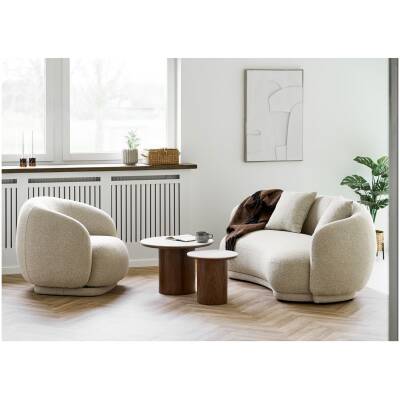 Noli salontafel wit en donkerbruin - Ø 60 cm - House Nordic