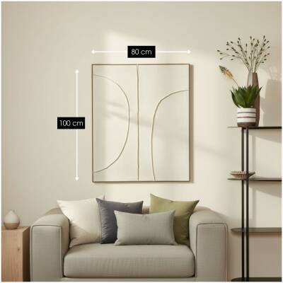 Wanddecoratie - Beige - 100x80x3,5cm