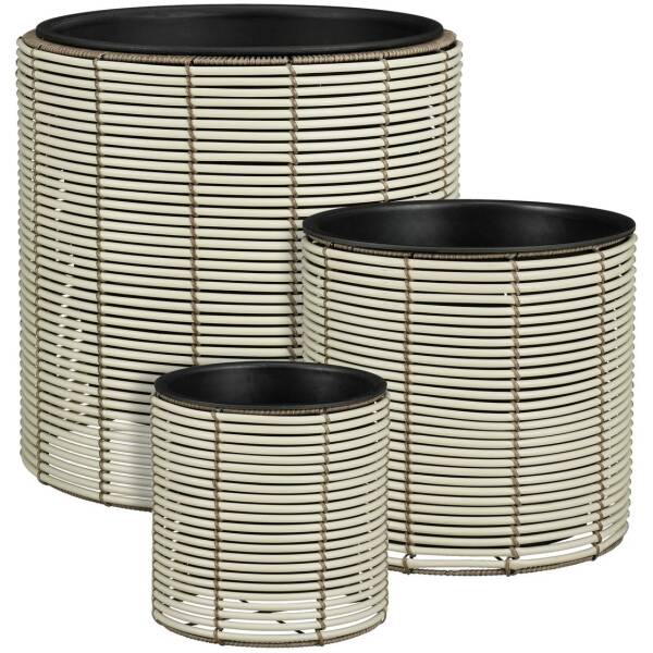 Outdoor 24 Bloempot buiten Cesena - Wit - set van 3 - Mica Decorations