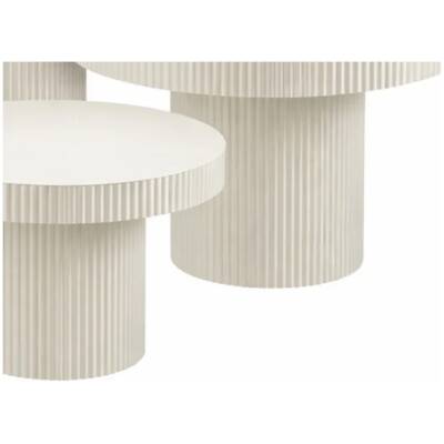 Bijzettafel Lux - Gebroken wit - rond - set van 3