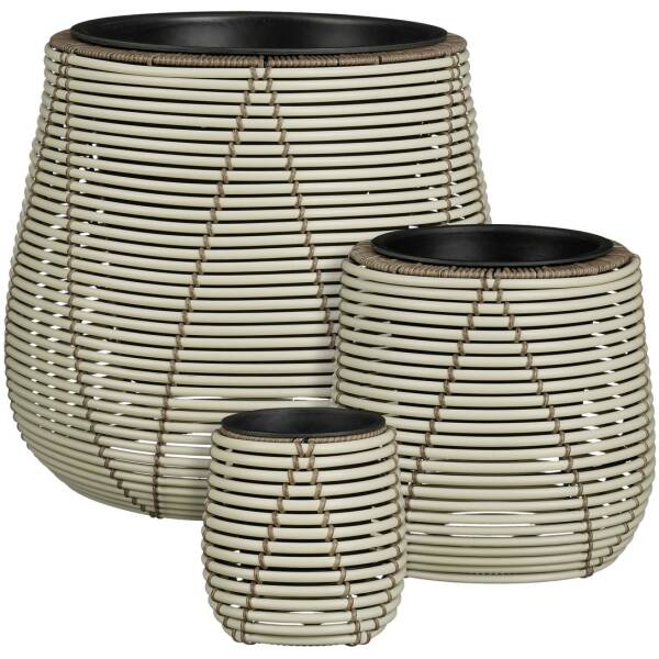 Outdoor 18 Mica Decorations - Bloempot buiten Cancun Wit - Set van 3