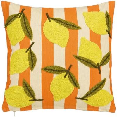 Mica Decorations - Sierkussen citroen - Gebroken wit - 45x45cm