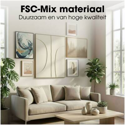 Wanddecoratie - Beige - 100x80x3,5cm