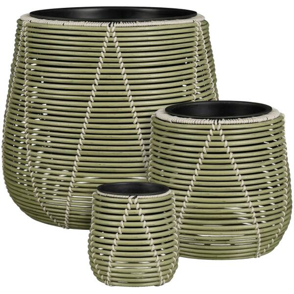 Mica Decorations - Bloempot buiten Cancun lichtgroen - Set van 3