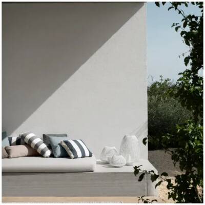 Blomus buitenkussen - Stay - Lily White/Black - 45x45cm