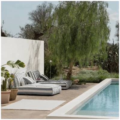 Blomus buitenkussen - Stay - Lily White/Elephant Skin - 45x45cm