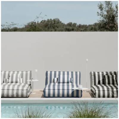 Blomus buitenkussen - Stay - Lily White/Elephant Skin - 45x45cm