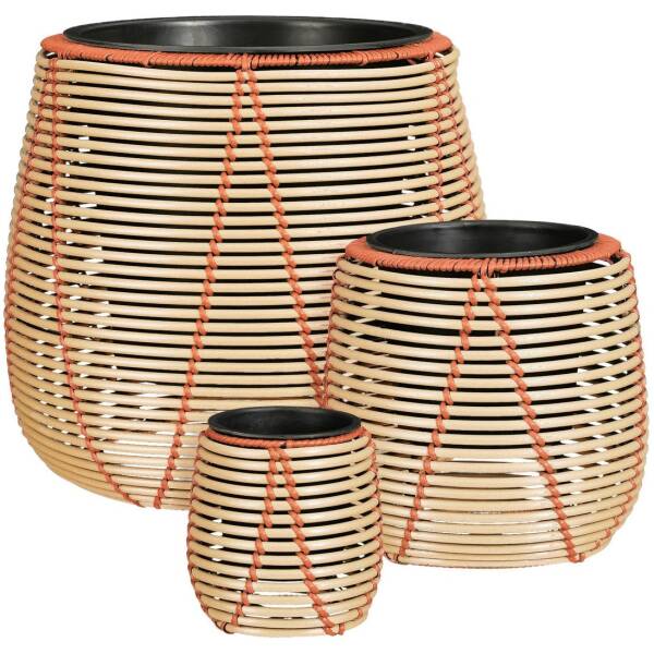 Mica Decorations - Bloempot buiten Cancun Beige - Set van 3