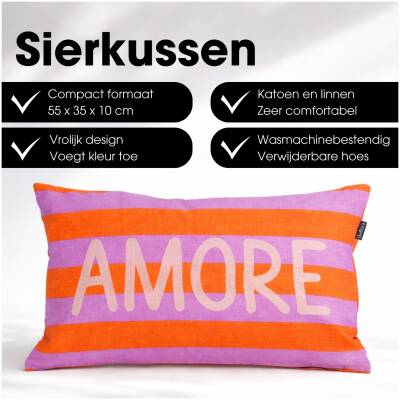 Mica Decorations - Sierkussen Amore - Oranje - 55x35cm