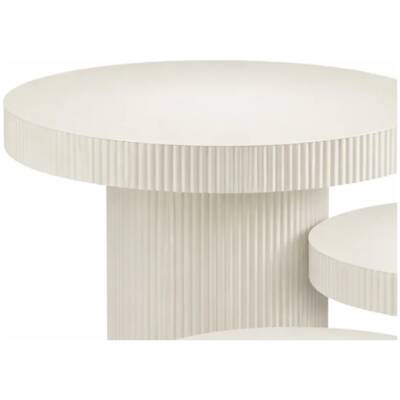 Bijzettafel Lux - Gebroken wit - rond - set van 3