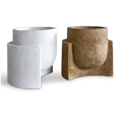 Plantenbak Bowie - beige - 18 cm hoog