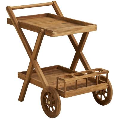 House Nordic - Theewagen Naturel Hout - 50x86x81cm - Pasaku