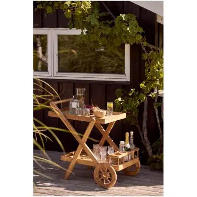 House Nordic - Theewagen Naturel Hout - 50x86x81cm - Pasaku