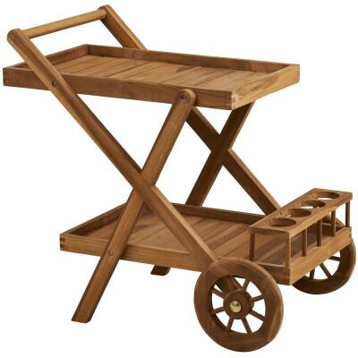House Nordic - Theewagen Naturel Hout - 50x86x81cm - Pasaku