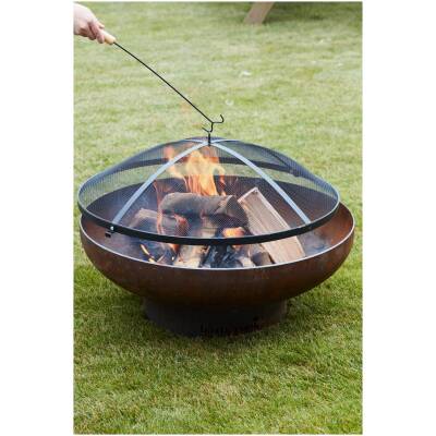 Vonkenscherm uit staal zwart 75cm - Barbecook