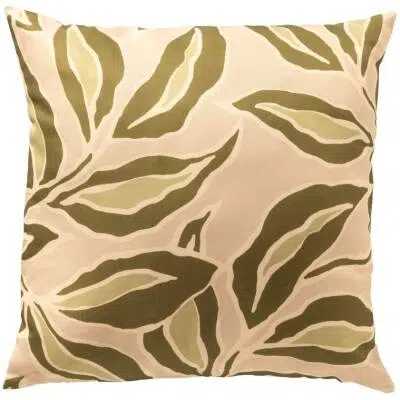 Textino - ELARA buitenkussen - Bladmotief beige/groen - 45x45 cm