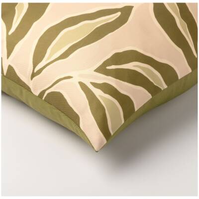 Textino - ELARA buitenkussen - Bladmotief beige/groen - 45x45 cm